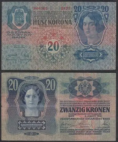 Österreich - Austria 20 Kronen 1913 Pick 13 F- (4-)     (29793