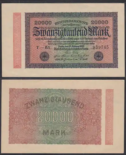 20.000 20000 Mark 1923 Ro 84b Pick 85 - FZ: BX - BZ: T - XF (2)    (29826
