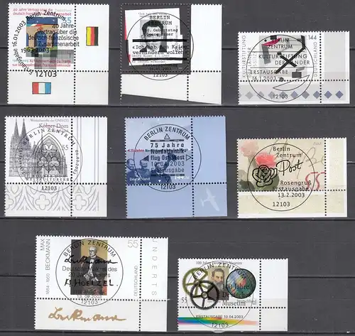 Bund BRD Eckrand Lot ESST-Vollstempel aus 2003 unten rechts   (65502