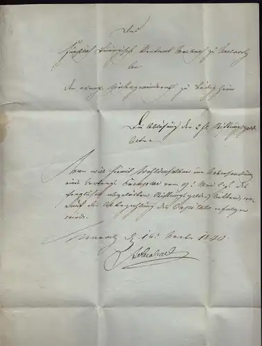 Baden - 1840 Brief MOSBACH roter L1 mit Inhalt WZ Papier von UEBELHOER (15872