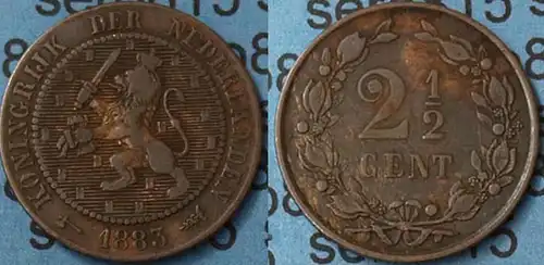 Niederlande Netherlands  2 1/2 Cent 1883   (7487