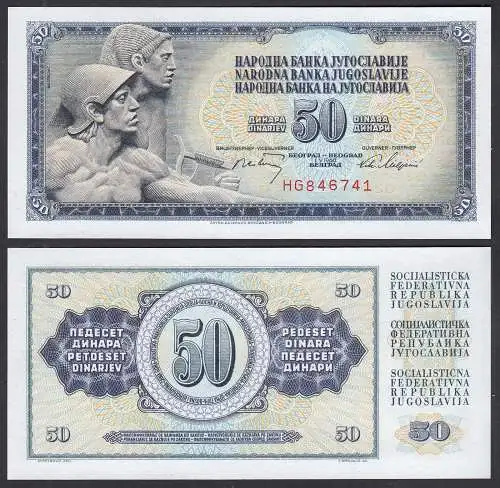 JUGOSLAWIEN - YUGOSLAVIA 50 Dinara 1968 Pick 83b UNC (1)    (29979