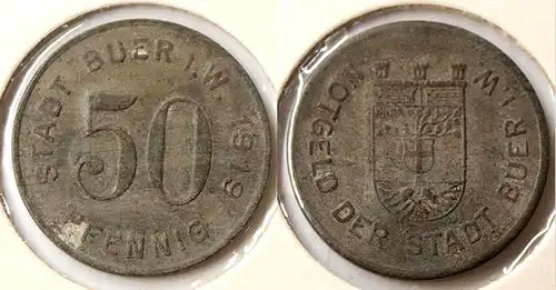 Buer (Gelsenkirchen) 50 Pfennig 1919 Notgeld Zink Funk 64.4   (n724