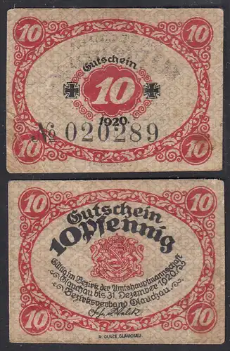 Glaucha 10 Pfennig 1920 Gutschein Notgeld    (30056