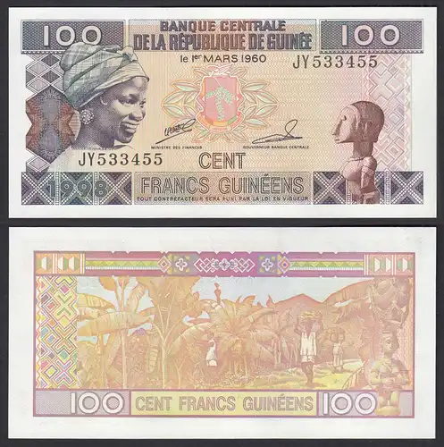 Guinea - Guinee 100 Francs (1960) 1998 Pick 35a UNC (1)   (30156
