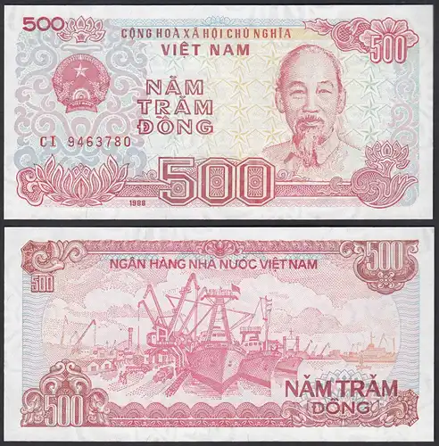 VIETNAM - 500 Dong Banknote 1988 Pick 101a UNC   (30157