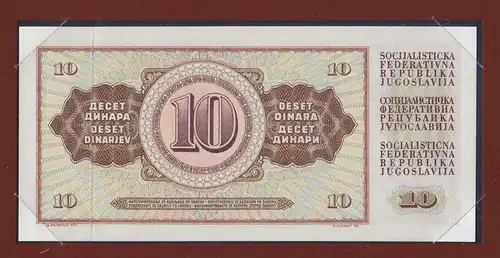 Jugoslawien - Yugoslavia 20 Dinara Banknotes of all Nations 1968 Pick 82c UNC
