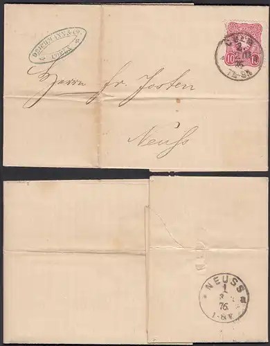 Brief Deichmann & Co Coeln 1876 Rechnung an Josten in Neuss   (29863