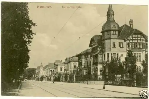 AK Hannover Tiergartenstrasse Strassenansicht  (2243