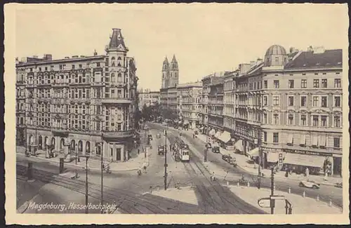 AK Magdeburg Hasselbachplatz Strassenbahn    (8465