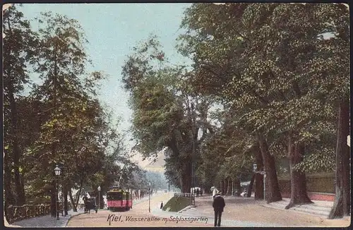 AK Kiel Wasserallee / Schlossgarten mit Strassenbahn - Street Tram   (13177