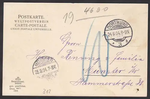 AK Dortmund neue Anlagen der Kronenburg 1904 n Münster Nachporto (16921