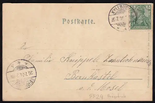 AK Gruss aus Kyllburg Eifelkreis Bitburg-Prüm 1901 Häuser im Prägedruck  (17213