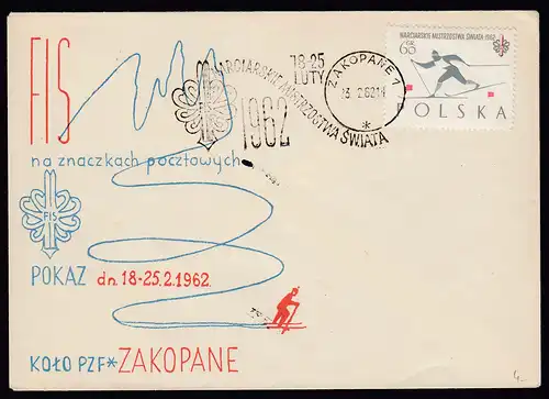 1962 Ski Langlauf Skilanglauf Zakopane Polen Umschlag SST  (16474