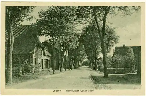 AK Leezen Hamburger Landstraße Segeberg Oldesloe gelaufen 1930  (2091