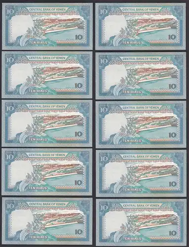 Jemen - Yemen 10 Stück á 10 Rials (1992) Pick 24 UNC (1) Dealer Lot     (89263