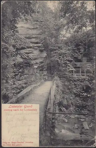 AK Liebetaler Grund Abstieg Lochmühle 1905    (12595