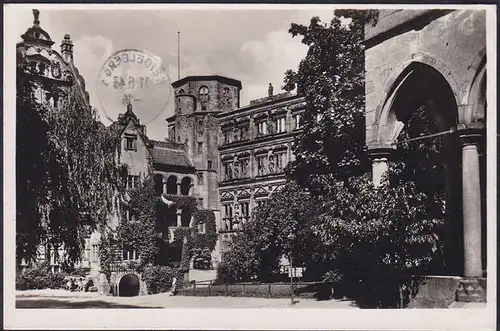 AK Heidelberg 1943 Der Schlosshof gelaufen nach Hiddissen  (12563