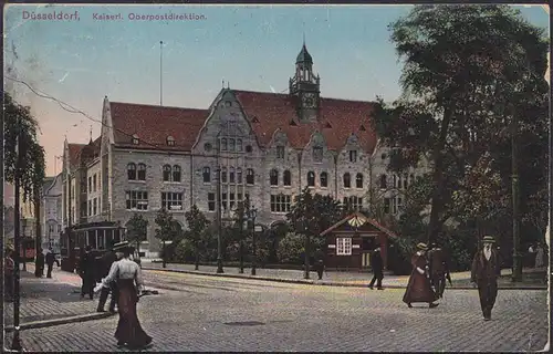 AK Düsseldorf Kaiserliche Oberpostdirektion 1914 nach Opladen   (12507
