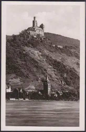 AK Braubach und die Marksburg und Rhein Original Foto    (12549