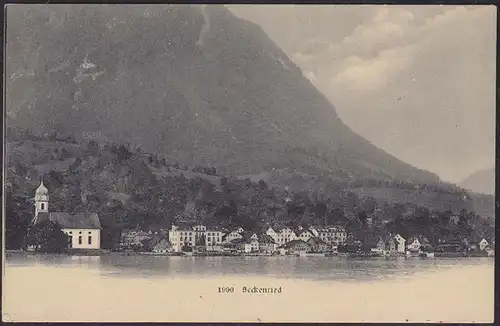 AK Schweiz Beckenried Teilansicht vom See aus gesehen  (12606
