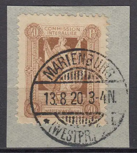 Mi. 7 B gest.Briefstück Deutsche  Abstimmungsgebiete Marienwerder   (17676