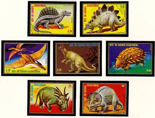 Equatorial Guinea Dinosaurs 1978 Mi. 1352-58 used gestemprel   (7163