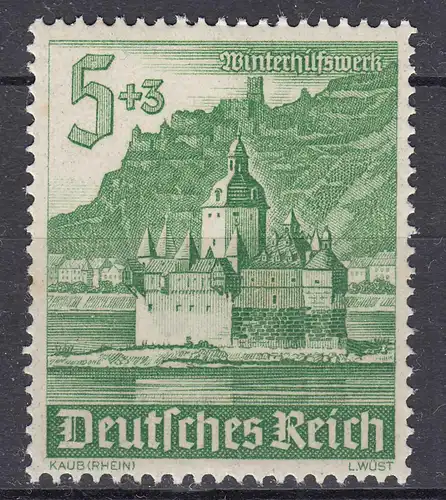 3.Reich DR WW2 - 1940 Mi.Nr. 753 ** MNH 5+3 Pfg. Kaub WHW   (19924