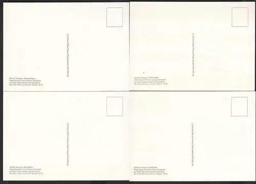 Maximumkarten GROSSBRITANNIEN 1979 SATZ Mi. 785-88 Blumen Flowers    (30276