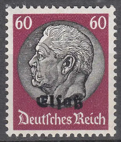 Deutsche Besetzung 2.WK Elsass 60 Pfennig Mi. 14 ** MNH   (30204
