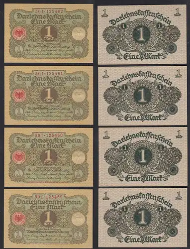 4 Stück á Ros 64 - 1 Mark Nummern in Folge 1920 Pick 58 UNC (1)    (30293