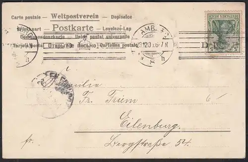 AK Fröhliche Weihnachten ca. 1906 Engel mit Goldprägung   (30328