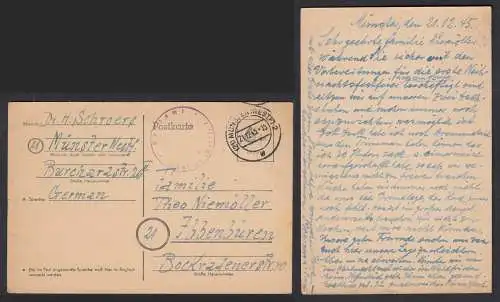 1945 Behelfsausgabe 6 Rpf. Ganzsache Münster - Ibbenbüren   (30442