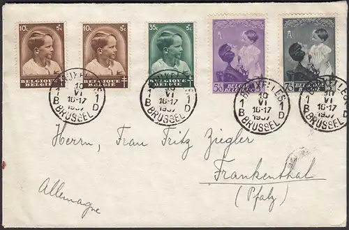 Belgien - Belgium 1937 Umschlag Königin Astrid + Kronprinz Baudouin  (24270