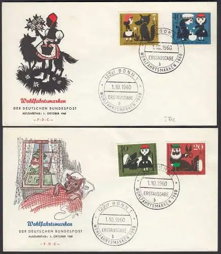 Germany BRD Bund 1960 Mi. 340-343 Rotkäppchen von Gebrüder Grimm FDC Mi. 65,00 €