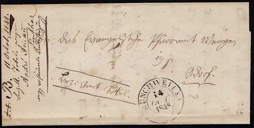 MÖNCHWEILER K2 14.10.1848  geschrieben 11.10.1848 mit Inhalt   (23705