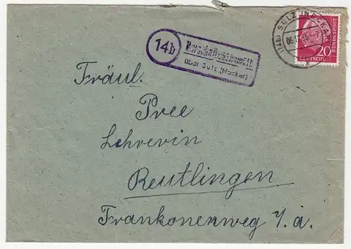 Marschalkenzimmern über Sulz Neckar Landpost nach Reutlingen 1956   (10852