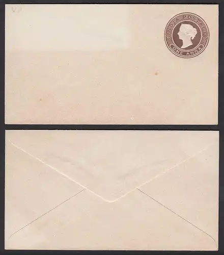 INDIA - alter 1 Anna Ganzsachen Umschlag POSTAL STATIONERY ungebraucht   (30400