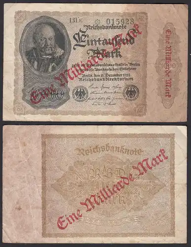 Ros 110b 1 Milliarde Mark 1923 Pick 113 FZ: E BZ: 131 Star Note     (30543