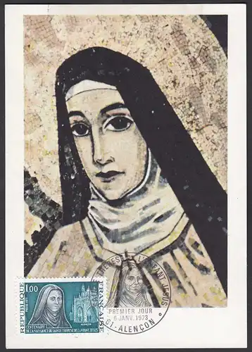 Frankreich - France 6.1.1973 Maximumkarte Sainte Therese De Lenfant    (25994