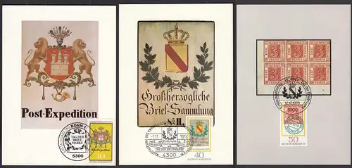 3 Stück verschiedene BRD Bund Mi.Nr. 948+980/81 Maximumkarte 1977/78    (25972