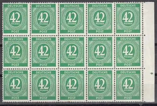 Alliierte Besatzung Gemeinschaftsausgaben Mi. 930 ** MNH 15er Block 1946  (30533