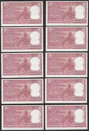 Indien - India - 10 pieces a´2 RUPEES Pick 53d 1977/82 UNC (1)     (89272