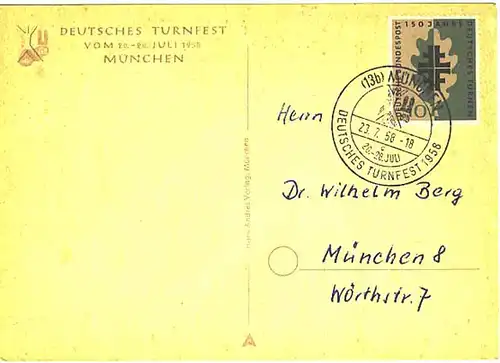 AK Deutsches Turnfest München 1958 DTB m.SST    (0461