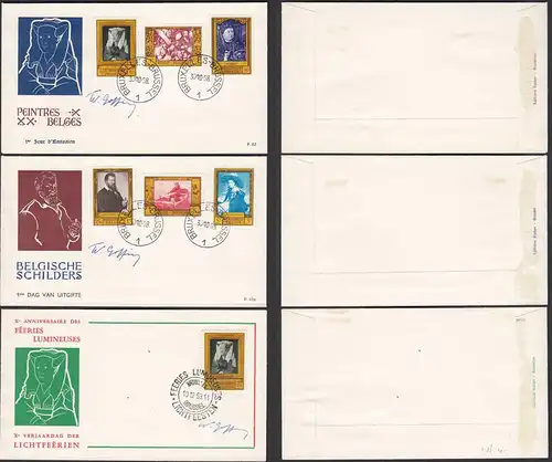 Belgien - Belgium 1958 Mi. 1119-1124 auf FDC mit Unterschrift   (25978