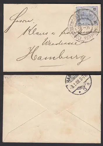 Österreichische Post in der Levante 1897 Constantinopel 1 Piaster Brief Hamburg