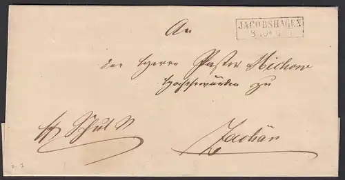 Vorphila Umschlag JACOBSHAGEN R2 um ca.1825     (30640