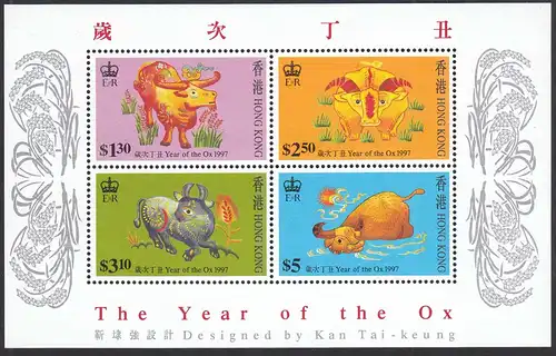 Hong Kong - Hongkong 1997 Block 45 ** Chinesisches Neujahr des Ochsen   (30715