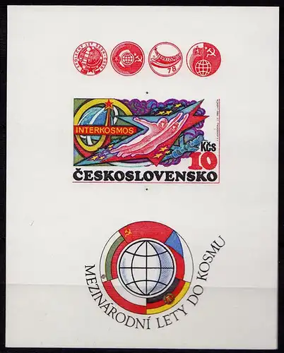 TSCHECHOSLOWAKEI - CZECHOSLOVAKIA - Mi. Block 40 B geschnitten postfrisch MNH