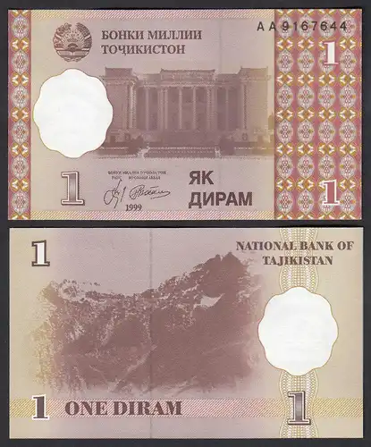 Tadschikistan - Tajikistan 1 Diram 1999 Pick 10a UNC (1)    (30860